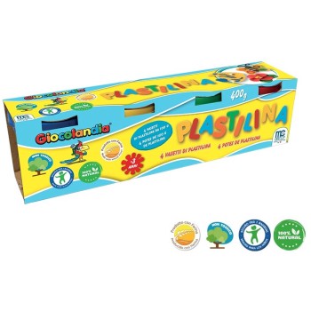 Set 4 vasetti plastilina da 100 gr. - Colori assortiti