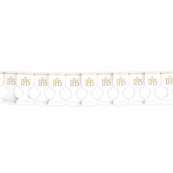 Festone in carta "Calice IHS" bianco e oro Cm. 300