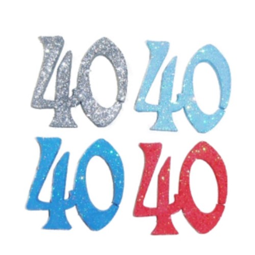 Scritte polistirolo micro - Confezione 20 pz assortiti - 40 Anni