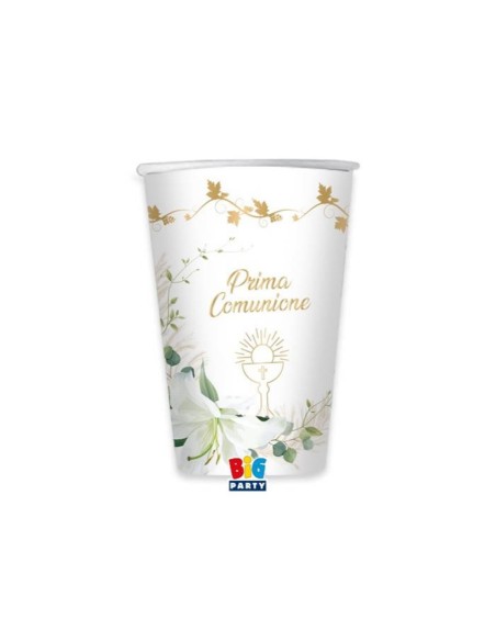 Bicchieri carta 200 CC - Prima Comunione Lily - Blister 8 pezzi