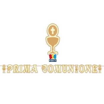 Festone kit scritta maxi Prima Comunione Gold Cm. 600x25