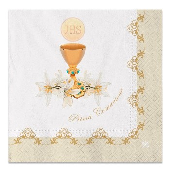 Tovaglioli carta Cm. 33x33 - Prima Comunione Classic - Blister 20 pezzi