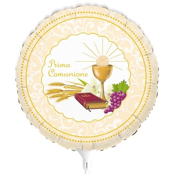 Palloncino mylar minishape 9" Cm. 25 - Prima Comunione - Blister 5 pezzi