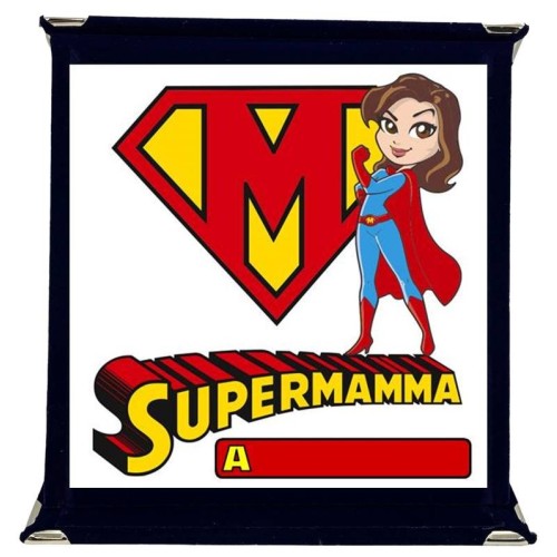 Targa con cofanetto quadrata "Supermamma"