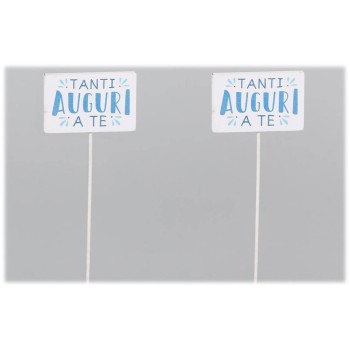 Set 12 pick in legno "Tanti auguri a te"
