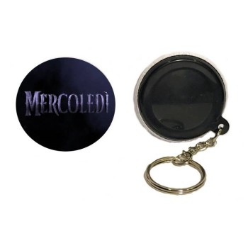 Set 6 portachiavi button Cm. 4,4 - Mercoledi scritta