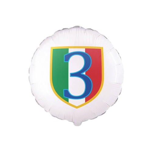Palloncino mylar 18" Cm. 45 - Napoli - Scudetto 3 Tricolore