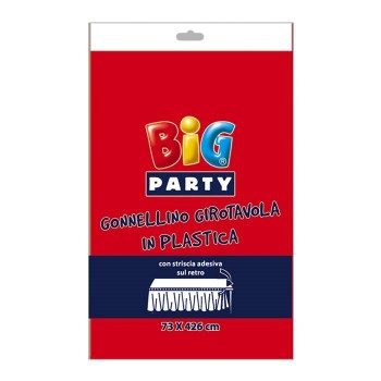 Gonnellino Girotavola In Plastica Cm. 73x426 - Rosso