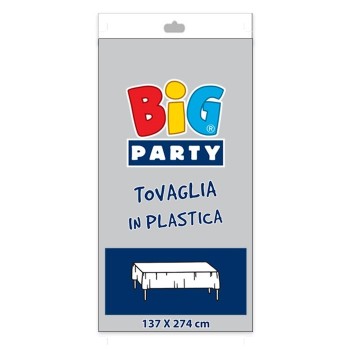 Tovaglia in plastica Cm. 137x274 - Argento Silver