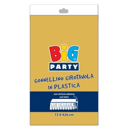 Gonnellino girotavola in plastica Cm. 73x426 - Oro Gold
