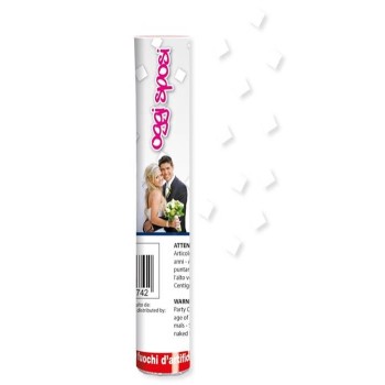 Cannone sparacoriandoli mini Cm. 21 Oggi Sposi Coriandoli Bianchi