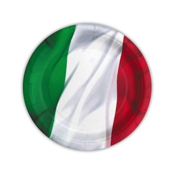 Piatti carta Cm. 18 - Italia - Blister 8 pezzi