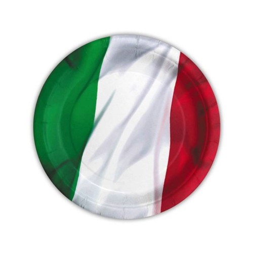 Piatti carta Cm. 18 - Italia - Blister 8 pezzi