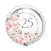 Palloncino mylar 18" Cm. 45 - 25° Anniversario Floral