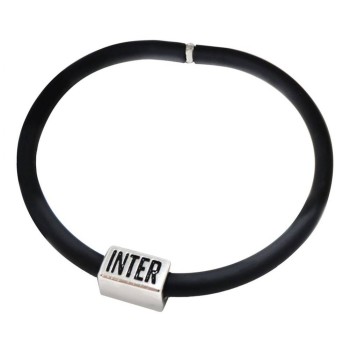 Bracciale in silicone con piastrina scritta FC Inter