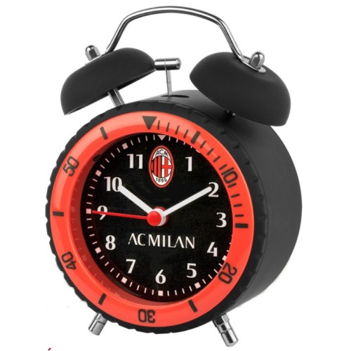 Sveglia al quarzo analogica moto continuo Cm. 9x14 AC Milan