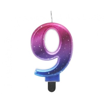 Candelina per torta Night Sky metallizzata Cm. 8 - Nr. 9