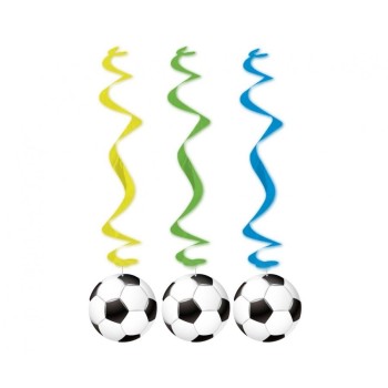 Festone swirls pendente "Soccer" - Blister 3 pezzi