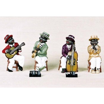 Statuina Resina Jazzisti Seduti Cm. 13 - Soggetti assortiti