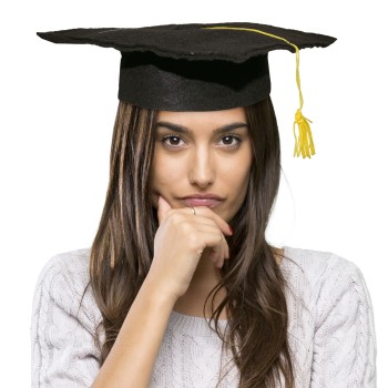 Cappello laurea feltro morbido con pendaglio 2