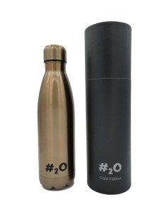 Bottiglia termica H2O 500 ML in cilindro - Gold