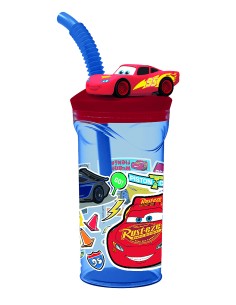 Bicchiere con cannuccia 3D Tritan - Cars