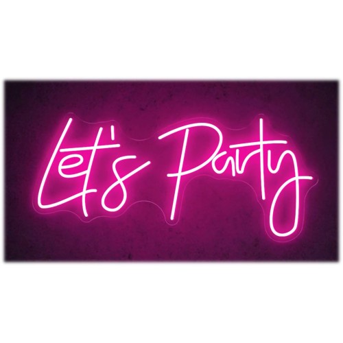 Scritta luminosa Neon Light "Let's Party" Cm. 60x29