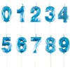 Candeline per torta numero "Diamond" - Light Blue - Numeri da 0 a 9