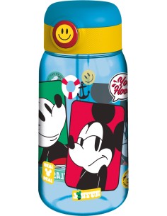 Borraccia con cannuccia trasparente Pop Up 510 ML - Mickey