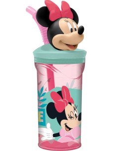 Bicchiere con cannuccia 3D Tritan - Minnie