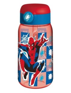 Borraccia con cannuccia trasparente Pop Up 510 ML - Spiderman