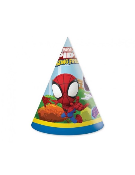 Cappellini cono party Spidey - Blister 6 pezzi