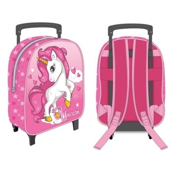 Zaino asilo trolley Cm. 28x24x10 - Unicorno