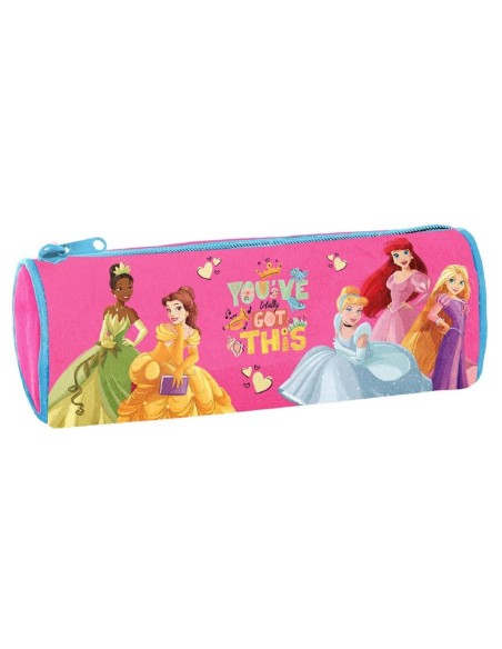 Astuccio cilindro tombolino in tessuto Cm. 23x8 - Principesse