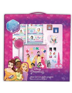 Maxi set con diario, colori, stickers e accessori Cm. 40x38 – Principesse