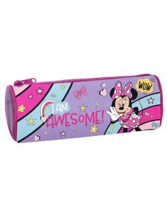 Astuccio cilindro tombolino in tessuto Cm. 23x8 - Minnie