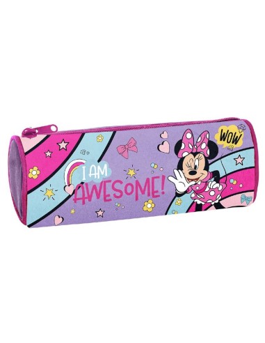 Astuccio cilindro tombolino in tessuto Cm. 23x8 - Minnie