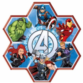 Scatola colori completa sagomata Cm. 27x27x4 – Avengers