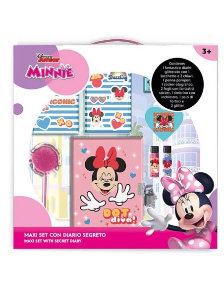 Maxi set con diario, colori, stickers e accessori Cm. 40x38 – Minnie