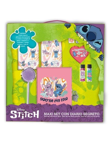Maxi set con diario, colori, stickers e accessori Cm. 40x38 – Stitch