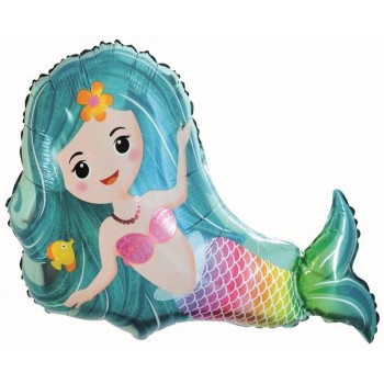 Palloncino mylar supershape Cm. 66x47 - Sirena