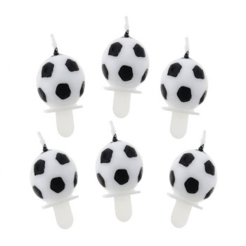 Candeline per torta pallone calcio Cm. 3,7 - Blister 6 pezzi