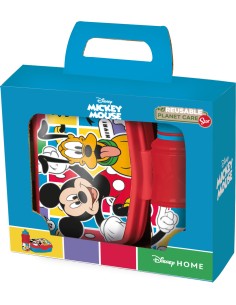 Valigetta regalo con borraccia e portamerenda plastica - Mickey