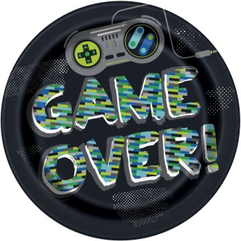 Piatto carta 9" Cm. 23 - Gamer Birthday - Cf. 8 pz
