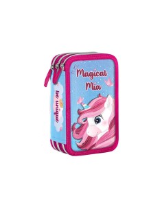 Astuccio completo 3 zip - Giotto Turbolor - Unicorno Magical Mia