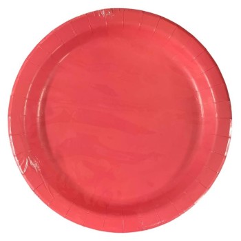 Piatto carta 7"Cm. 18 Tinta unita - Cf. 20 pz - Ruby Red