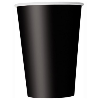 Bicchieri carta 266 ML - Tinta unita - Cf. 14 pz - Midnight Black