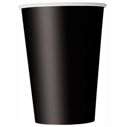 Bicchieri carta 266 ML - Tinta unita - Cf. 14 pz - Midnight Black