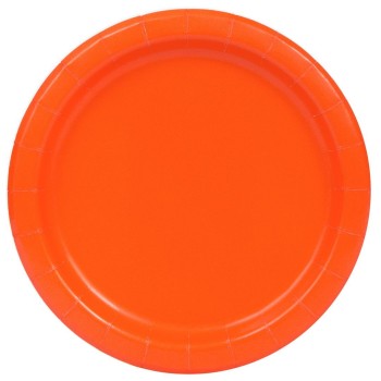Piatto carta 7"Cm. 18 Tinta unita - Cf. 20 pz - Pumpkin Orange