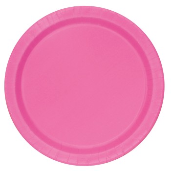 Piatto carta 9" Cm. 23 Tinta unita - Cf. 16 pz - Hot Pink